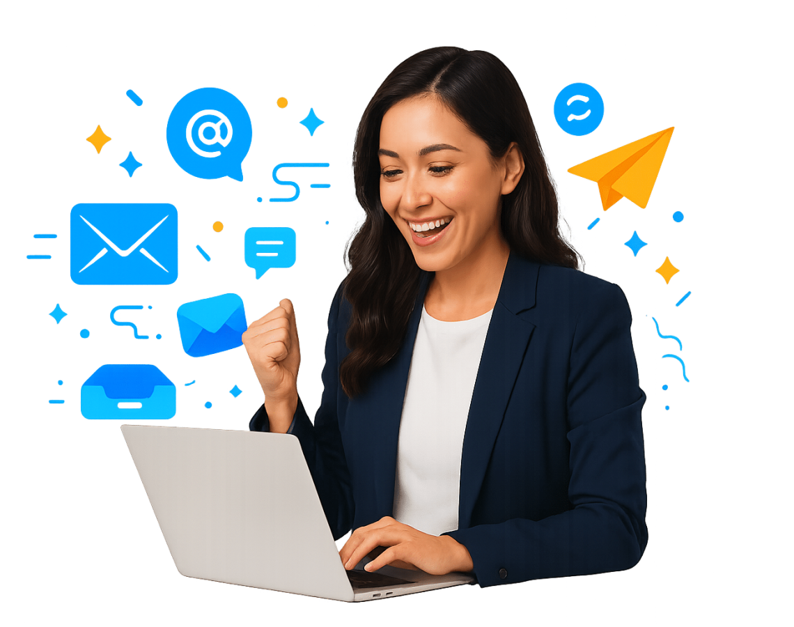 Darwin AI email chatbot replying to a customer message, booking a time and sending a confirmation.